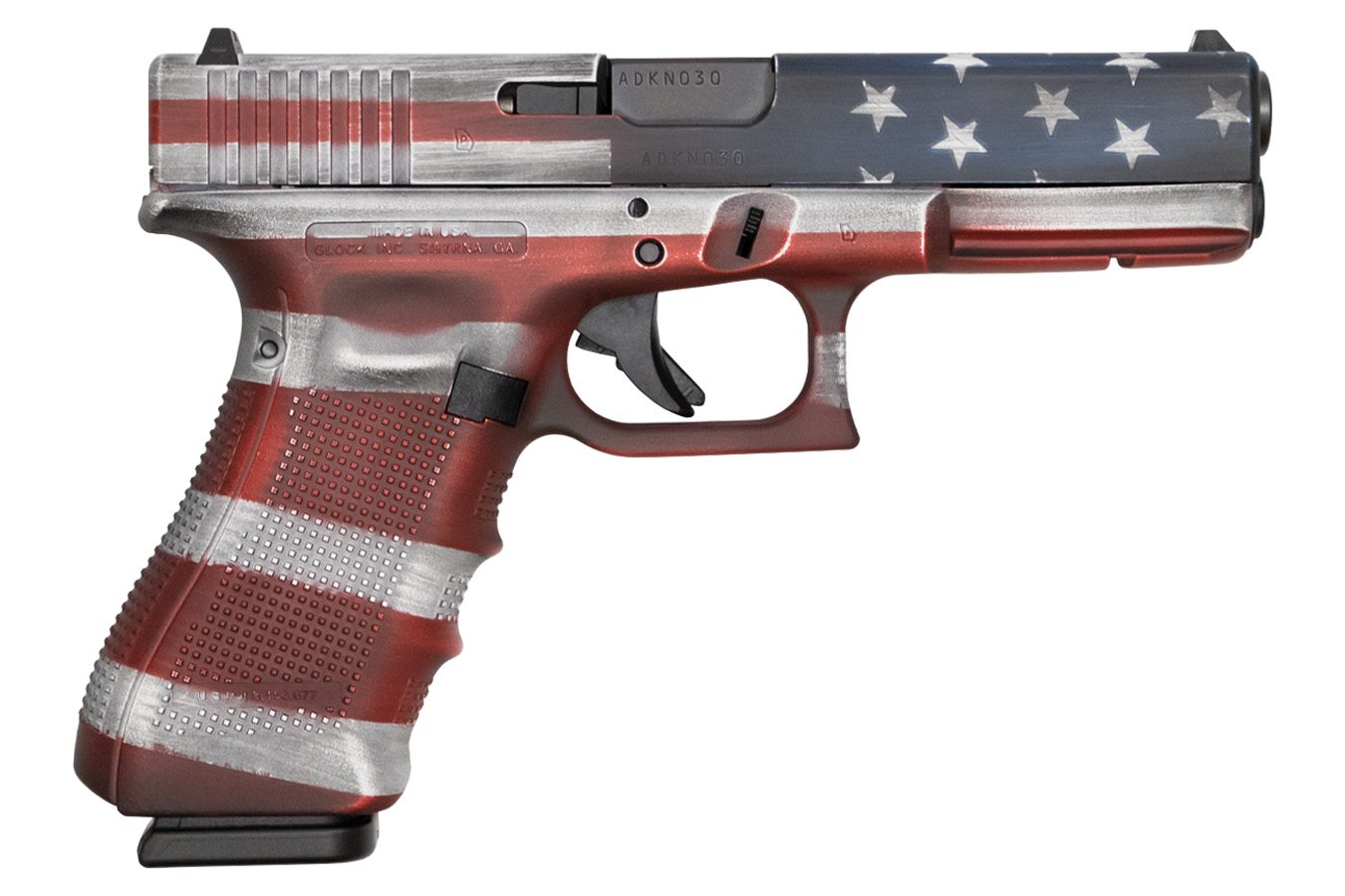 17 Gen4 9mm 17-Round Pistol with American Flag Battleworn Cerakote Finish (Made - Firearms | The Gun Shop