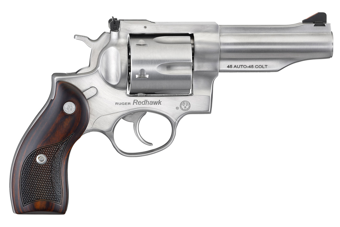 Redhawk 45 ACP Satin Stainless Revolver with Hardwood Grips - Firearms | The Gun Shop
