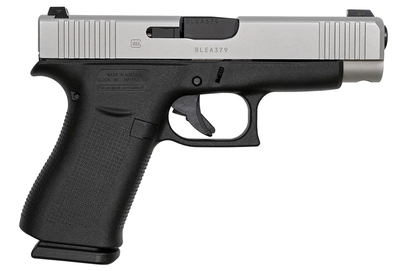 48 9mm 10-Round Pistol with Silver Slide and Glock Night Sights - Firearms | The Gun Shop