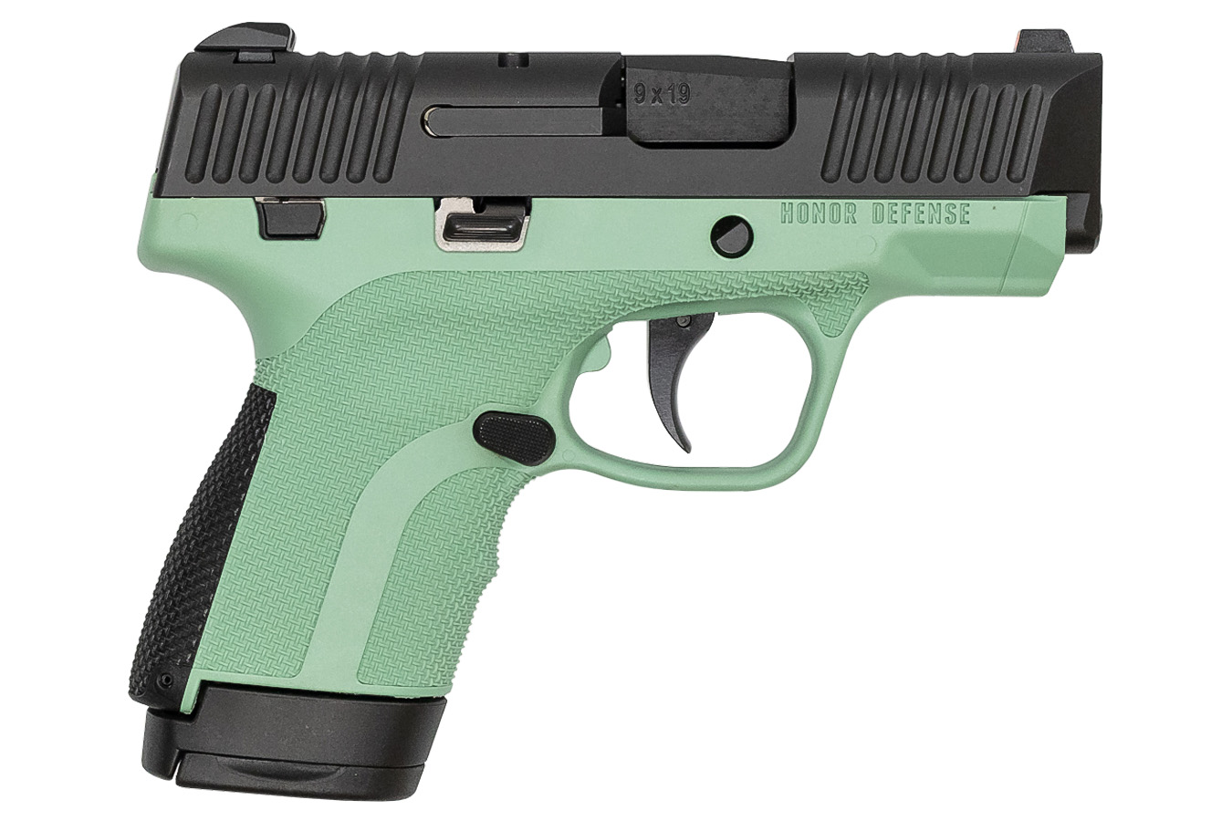 Honor Guard 9mm Sub-Compact Pistol with Turquoise Grip Frame