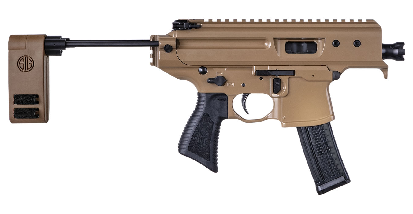 MPX Copperhead 9mm Flat Dark Earth Pistol with Pivoting Contour Brace - Firearms | The Gun Shop