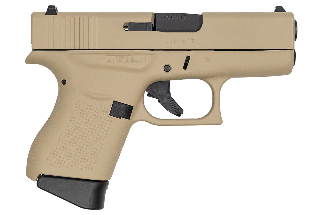 43 9mm Desert Tan Cerakote Single Stack Pistol (Made in USA)