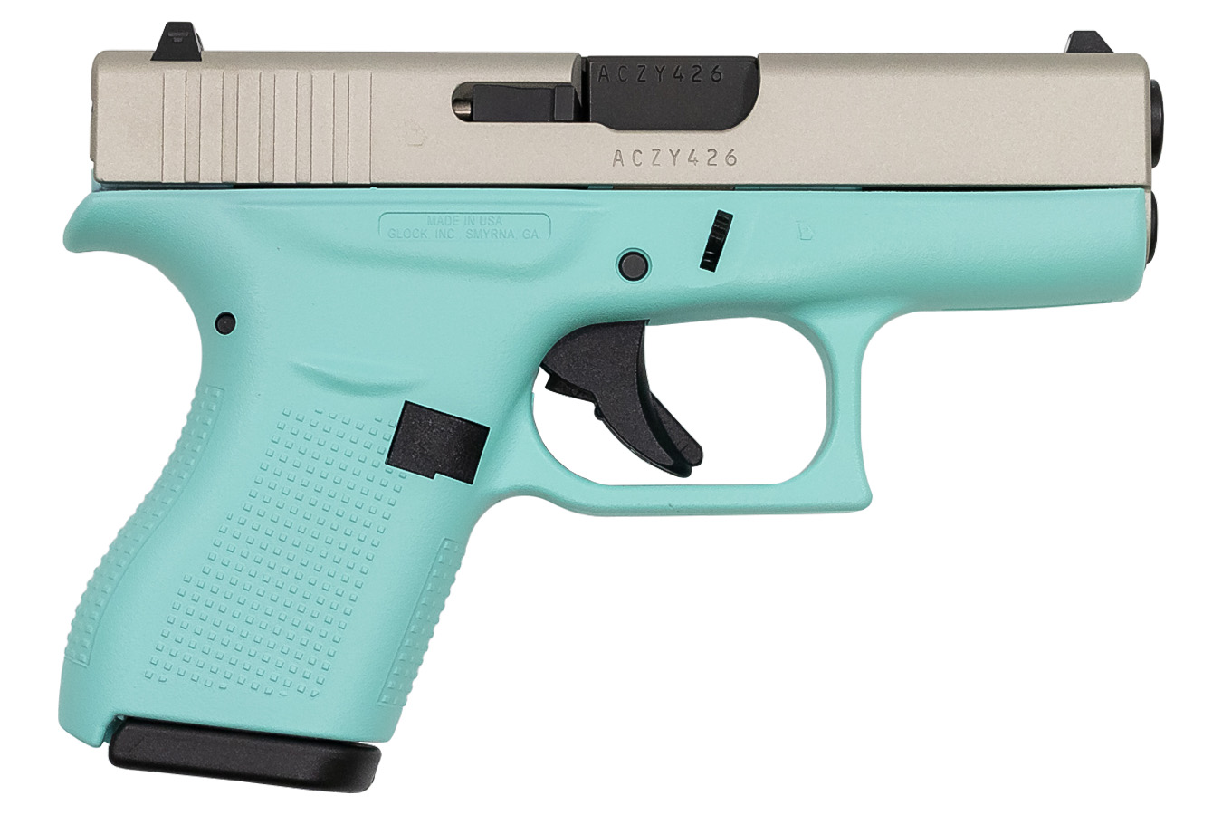 42 380 ACP Robins Egg Blue Cerakote Single Stack Pistol (Made In USA) - Firearms | The Gun Shop