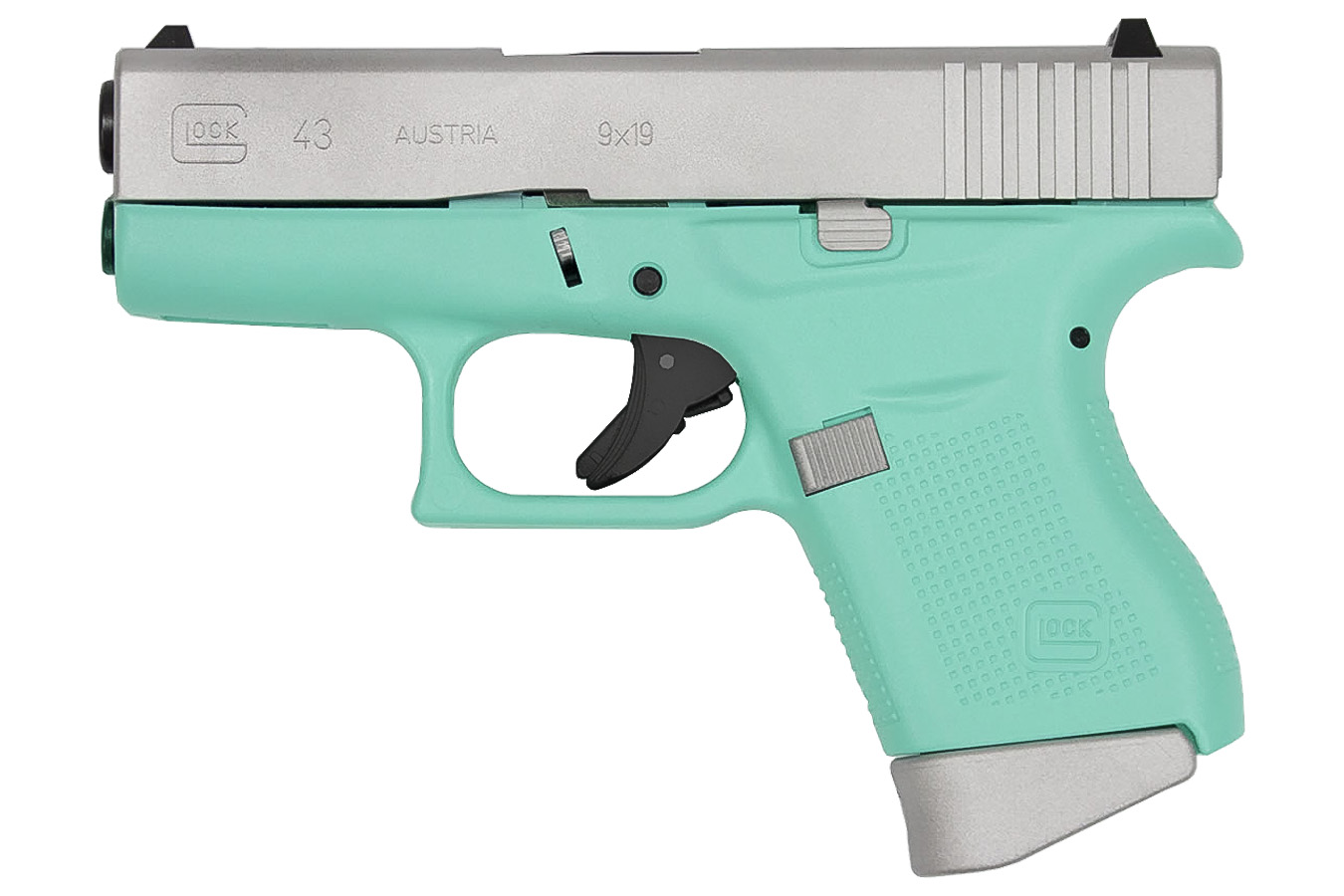 43 9mm Robins Egg Blue Cerakote Single Stack Pistol - Firearms | The Gun Shop