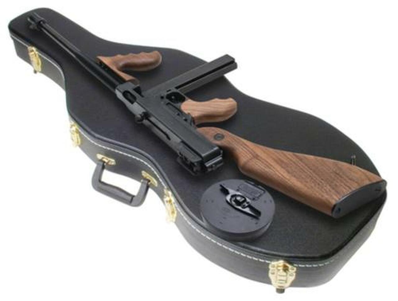 Auto Ordnance Thompson Model 1927-A1 Deluxe 45 ACP, 16.5" Barrel, Blued, Walnut Stock, 50rd Drum, 20rd Stick Mags, Violin Case