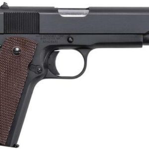 Auto Ordnance 1911 Matte Black Single 45 ACP 5.0" Barrel, Brown Checkered Grp Black, 7rd