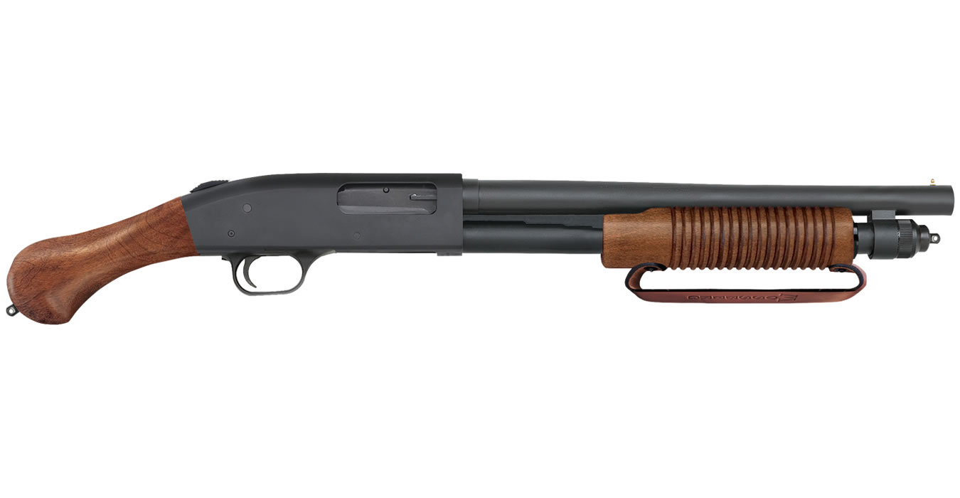 590 Nightstick 12 Gauge Pump-Action with Wood Raptor Grip and Leather Strap - Firearms | The Gun Shop