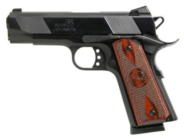 Iver Johnson 1911 Hawk, 45 ACP, 4.25", 8rd, Rosewood Grips, Black