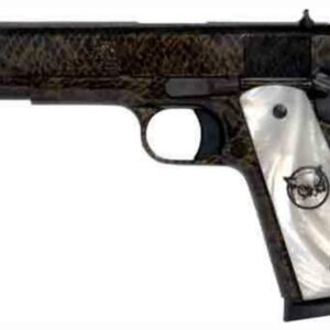 Iver Johnson Hawk 1911A1, 45 ACP, 5", 8rd, Water Moccasin Finish, Peal Grips