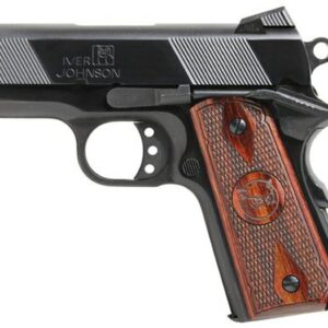 IVER JOHNSON 1911 Thrasher Officer 70 Series 45 ACP Single 3.125" Barrel, Walnut Grip Polished Blued Steel Frame/Slide, 7rd