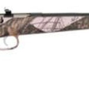 Keystone Davey Crickett Model 161 Youth Rifle, Lock 22LR 16.125 Inch Barrel Blue Finish Mossy Oak Pink Blaze Stock