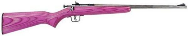 Keystone Crickett SS Keystone 22LR, 16.12", Pink Laminate, Stainless Steel