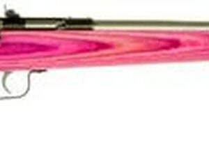 Keystone Crickett 22LR, 16.12", Pink Laminate Stock, Stainless Steel