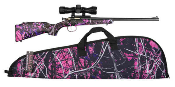 Crickett Synthetic 22LR, 16.125" Barrel, Synthetic Muddy Girl Stock, Blued
