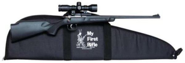 Keystone Crickett 240 Youth Package 22LR, 16.125" Barrel, Blued, Black Synthetic Stock, Inc. Mount/Scope/Case