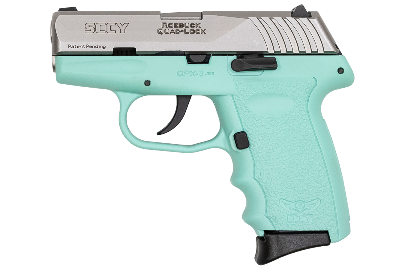 CPX-3 380 ACP Pistol with Aqua Frame and Satin Stainless Slide - Firearms | The Gun Shop