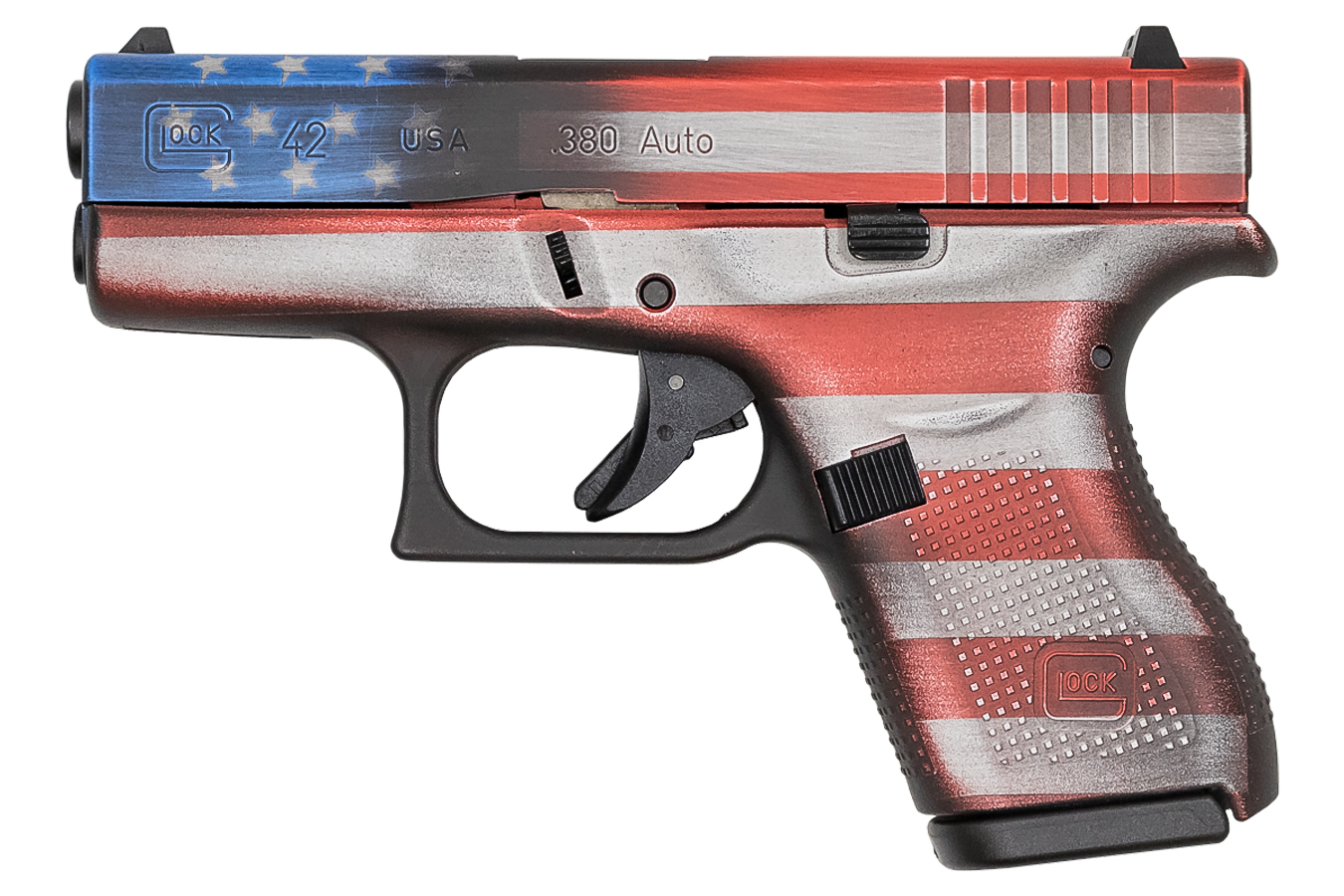 42 380 ACP Single Stack Pistol with Battleworn American Flag Cerakote Finish (Made in USA)