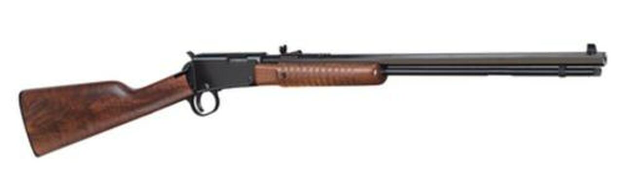 Henry Pump 22 Mag 20" Octagon Barrel, Walnut Stock, Blue Finish, 12 Round