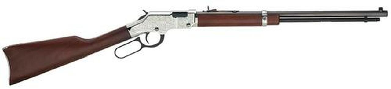 Henry Silver Eagle Lever Rifle, 17 HMR, 20",, , Walnut Stock, Nickel Receiver, 12 rd