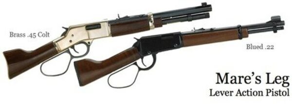 Henry Mare's Leg Pistol Lever 45 Colt 12" Barrel, Walnut Brass Receiver, 5rd