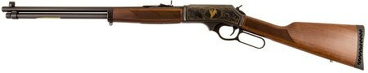Henry Repeating Arms, Lever Action, Wildlife Engraved, Lever, 30-30 Winchester, 20", Blue, Walnut, 5Rd, Adjustable Sights