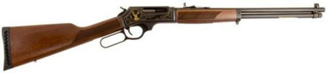 Henry Repeating Arms, Lever Action, Wildlife Engraved, Lever, 30-30 Winchester, 20", Blue, Walnut, 5Rd, Adjustable Sights