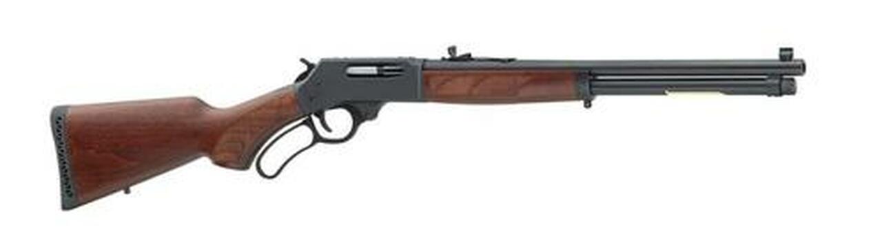 Henry Repeating Arms, Lever Action, 45-70, 18.43"rd Barrel, 1.20" Rate of Twist, Blue Finish, Pistol Grip, American Walnut Stock, Fully Adjustable Semi-Buckhorn Rear and Brass Beaded Front Sight, 4Rd