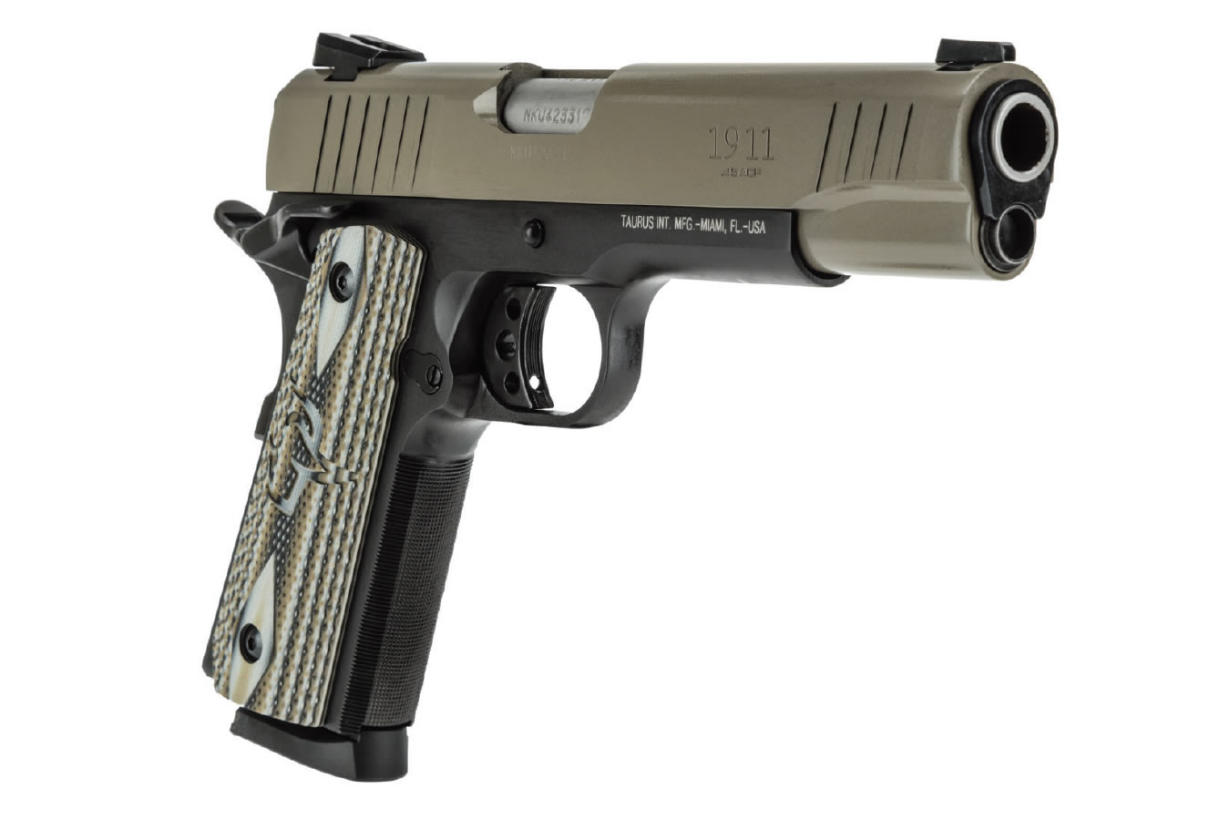 PT1911 45 ACP Pistol with Cerakote Sand Finish and VZ Grip - Firearms | The Gun Shop