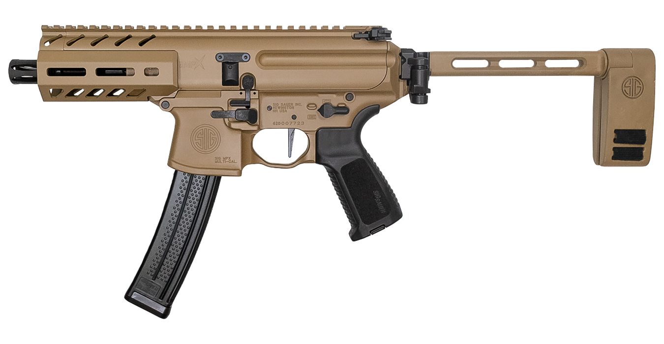 MPX K 9mm Pistol with SIG PCB Folding Brace and Coyote Cerakote Finish - Firearms | The Gun Shop