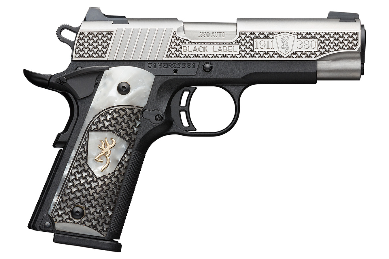 1911-380 Black Label Pistol with High Grade Pearl Grips - Firearms | The Gun Shop