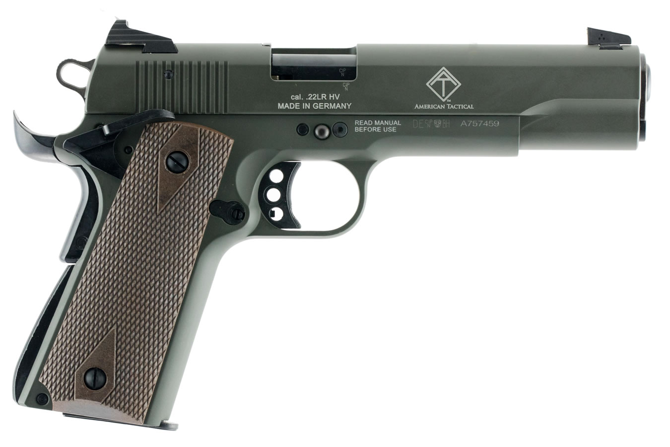 1911-22 22LR OD Green Rimfire Pistol with Threaded Barrel - Firearms | The Gun Shop