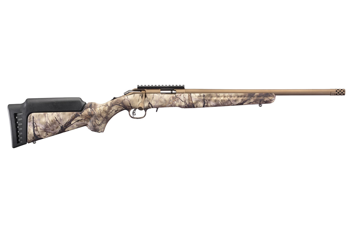 American Rimfire 17 HMR 18 Inch Go Wild Camo with Bronze Cerakote Finish - Bolt-Action Rimfire Rifles | The Gun Shop