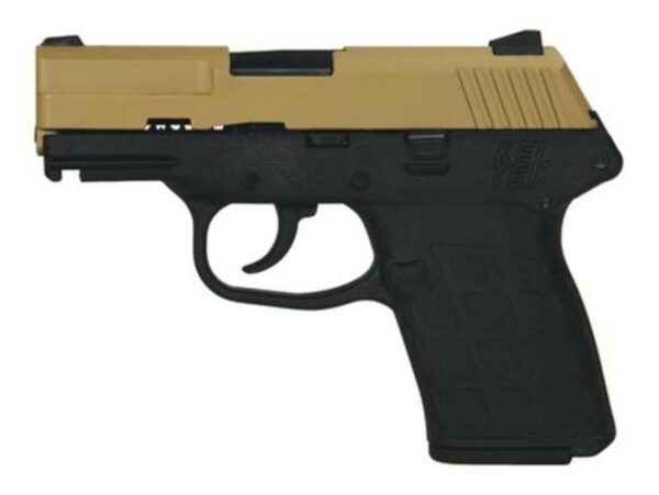 KelTec PF-9 9mm 3.1 Inch Barrel Cerakote Tan Slide Black Grip/Frame Double Action Only 7 Round