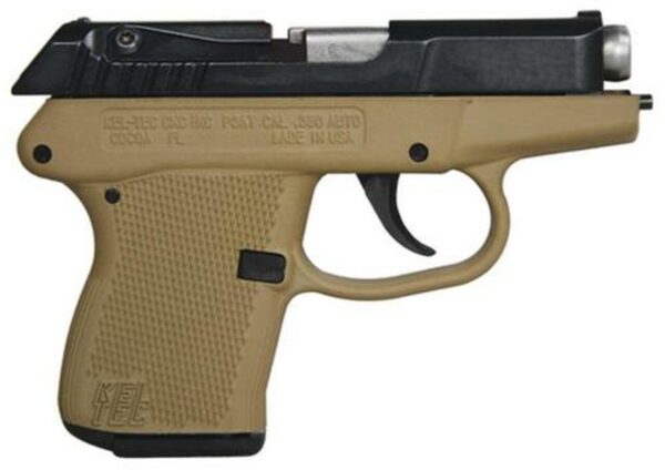KelTec P-3AT .380 ACP 2.76 Inch Barrel Blue Slide Cerakote Tan Grip/Frame Double Action Only 6 Round