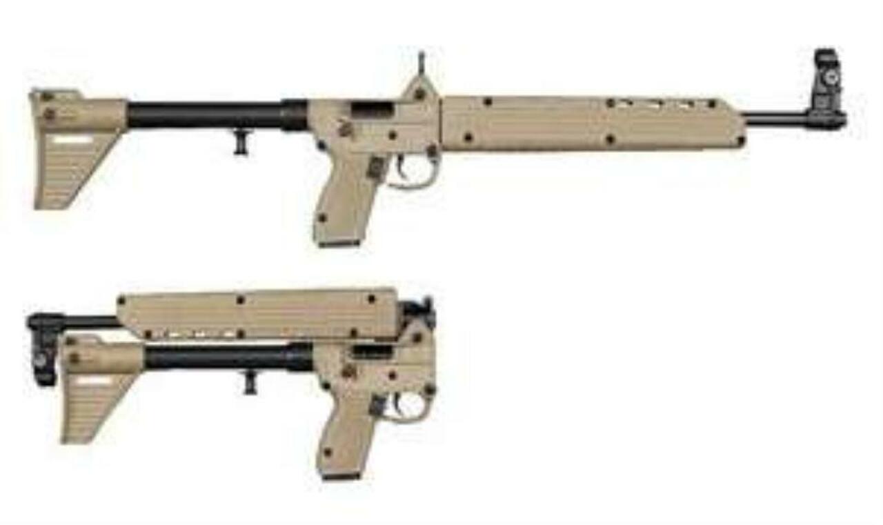 Kel-Tec Sub-2000, 9mm, Glock 19 Grip, Blued Barrel, Tan Finish, 15rd