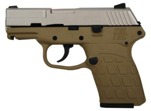 Kel-Tec PF-9 9mm 3.1 Barrel Nickel Boron Slide Tan Grip/Frame Double Action Only 7rd