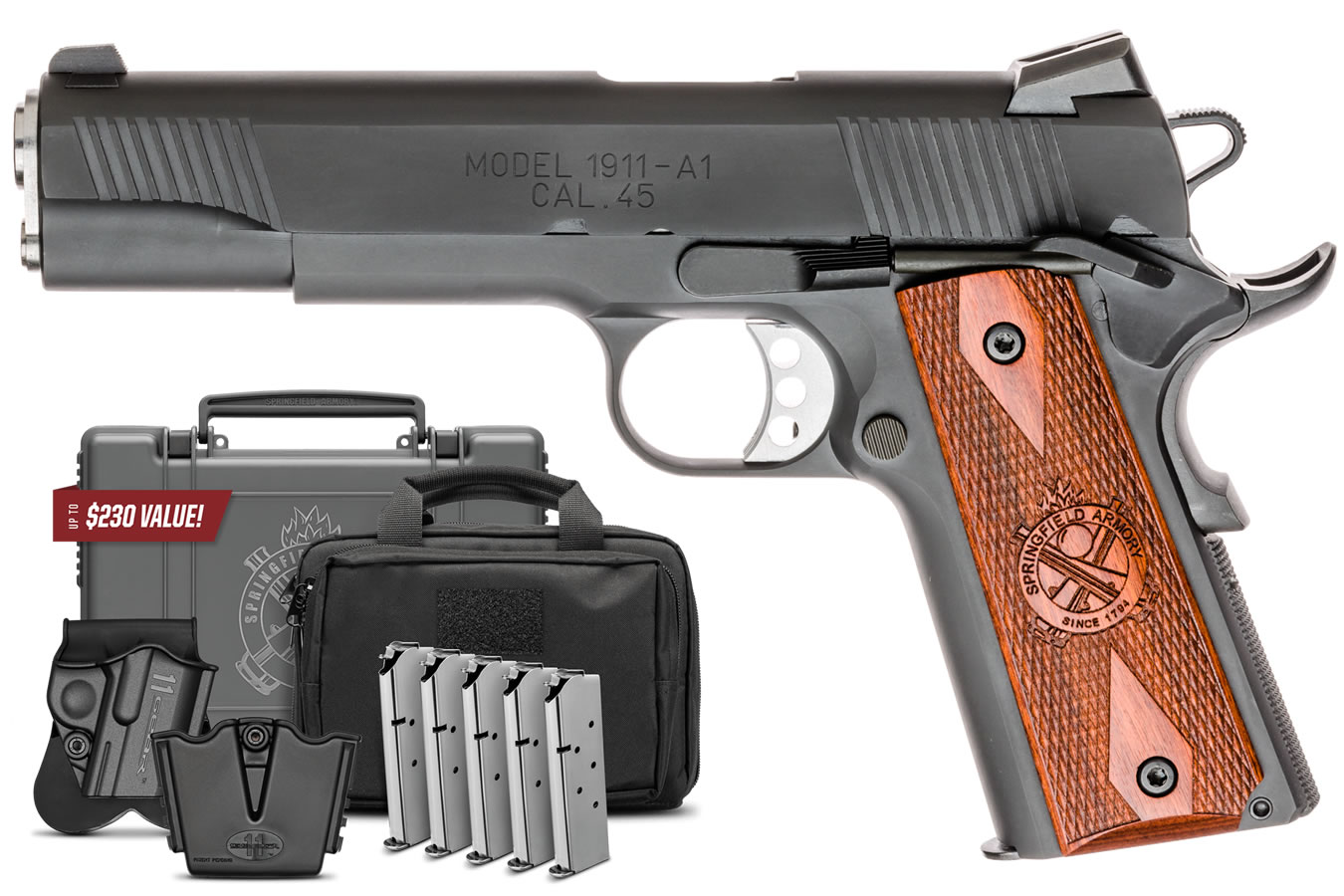 1911 Loaded Parkerized 45 ACP with Instant Gear Up Package - Firearms | The Gun Shop