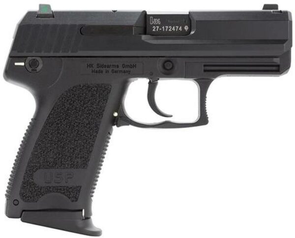HK USP9 Compact (V1) DA/SA, safety/decocking lever on left, three 13rd magazines and night sights