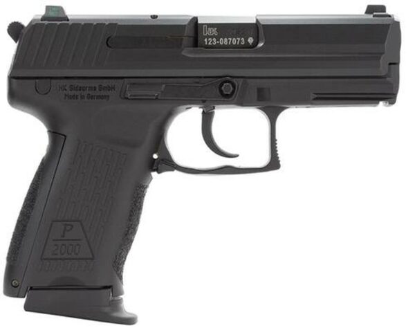 HK P2000 (V3) DA/SA, rear decocking button, three 12rd magazines and night sights