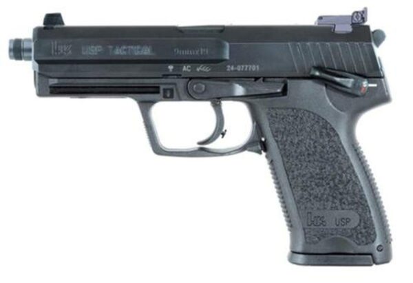 HK USP9 Tactical (V1) DA/SA, safety/decocking lever on left, two 10rd magazines