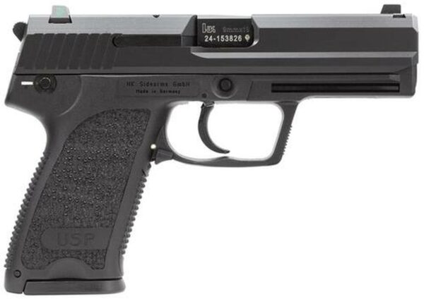 HK USP9 (V1) DA/SA, safety/decocking lever on left, three 15rd magazines and night sights