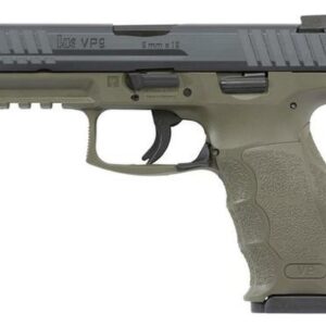 HK VP9, 9mm, 4.09" Barrel, 10rd, Night Sights, 3 Mags, OD Green Frame