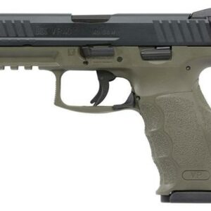 HK VP40 Double 40 S&W 4.09" 2- 13rd Mags 3-Dot OD Green Interchangeable Backstrap Grip