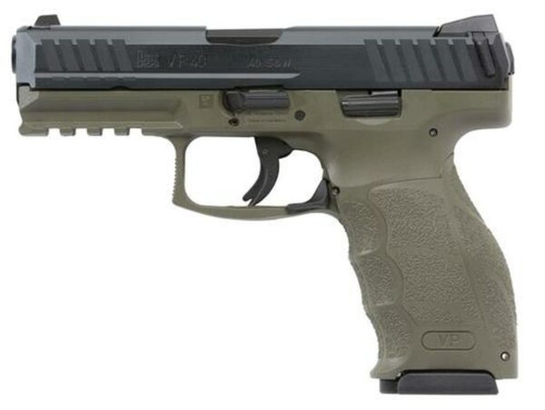 HK VP40, .40 S&W, 4.09", 10rd, 3-Dot Sights, OD Green Frame