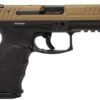 HK VP9 9mm, 4.1" Barrel, Cerakote Brown, Black Frame, Rail, 15rd Mag
