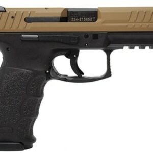 HK VP9 9mm, 4.1" Barrel, Cerakote Brown, Black Frame, Rail, 15rd Mag
