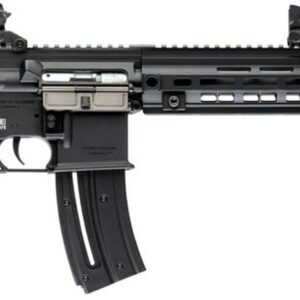 HK, HK416, 22 LR, Semi-automatic, Blowback Action, 8.5" Threaded Barrel, Aluminum Frame, Black, Synthetic Grip, 10Rd, 1 Mag, M-Lok RIS Rail, Right Hand, Front/Rear Flip Sights
