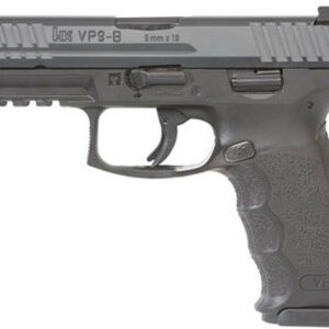 HK VP9-B 9MM, 4" Barrel Black, 3 Dot Sights, Push Button Mag Release, 2x15rd Mags