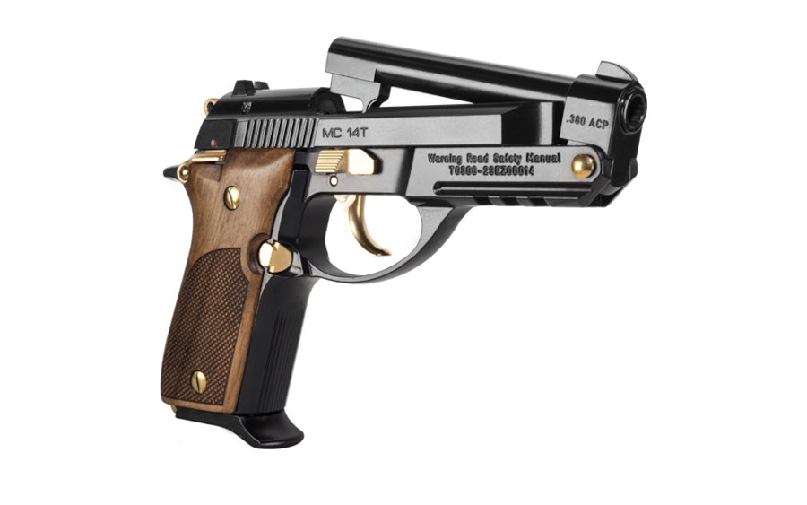 GIRSAN MC 14T SOLUTION (BLK/GLD) .380 ACP DOUBLE SINGLE 13 ROUNDS 3.81 BARREL - Handguns | The Gun Shop