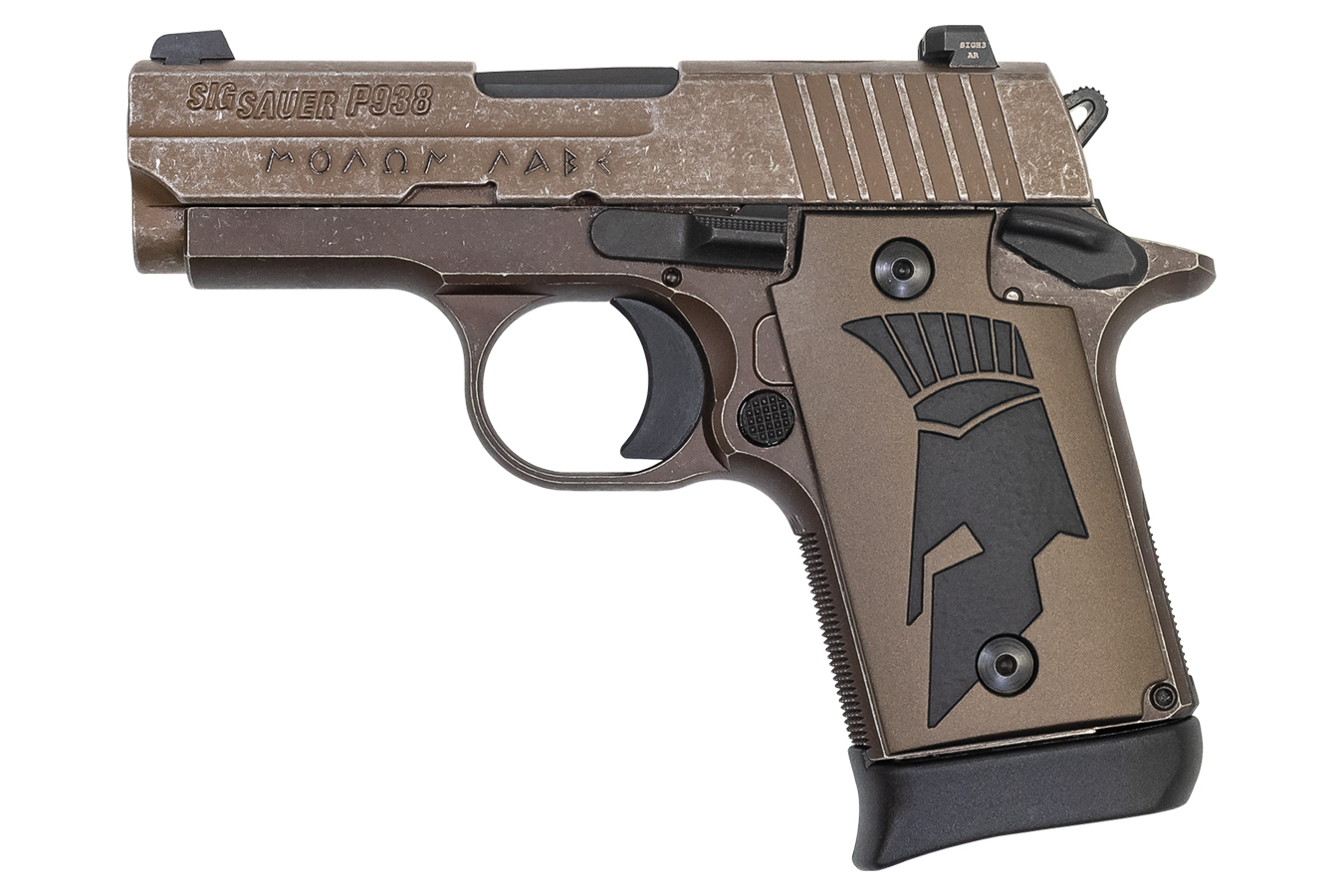 P938 Spartan II 9mm with Distressed Coyote Finish and Spartan Grip - Firearms | The Gun Shop
